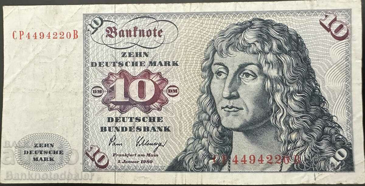 Germany 10 Mark 1980 Pick 31d Ref 220b