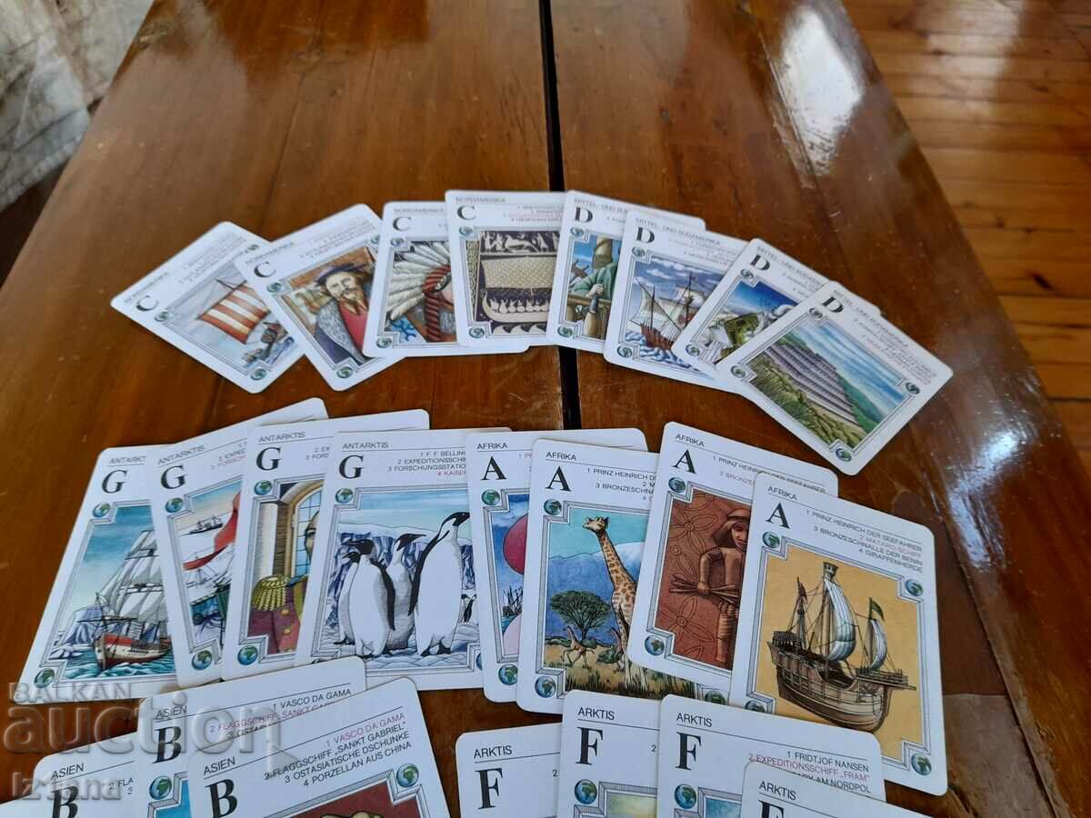 Old Geographical Discovery playing cards - 5 Old Geographical Discovery playing cards - 5