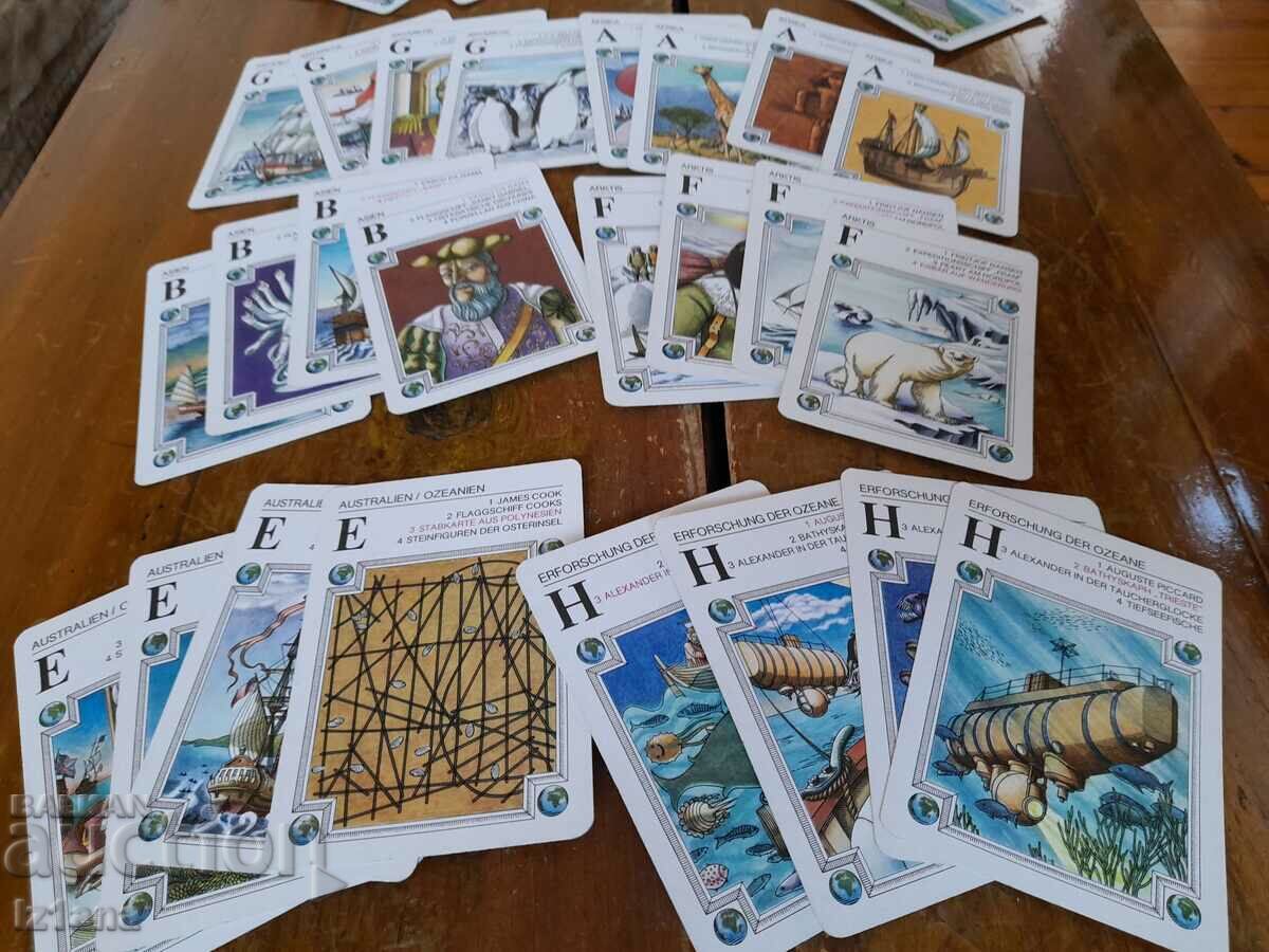 Old Geographical Discovery playing cards - 6 Old Geographical Discovery playing cards - 6