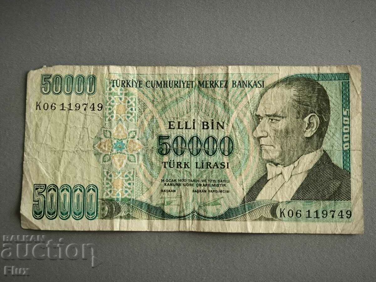 Bancnota - Turcia - 50.000 lire | 1970