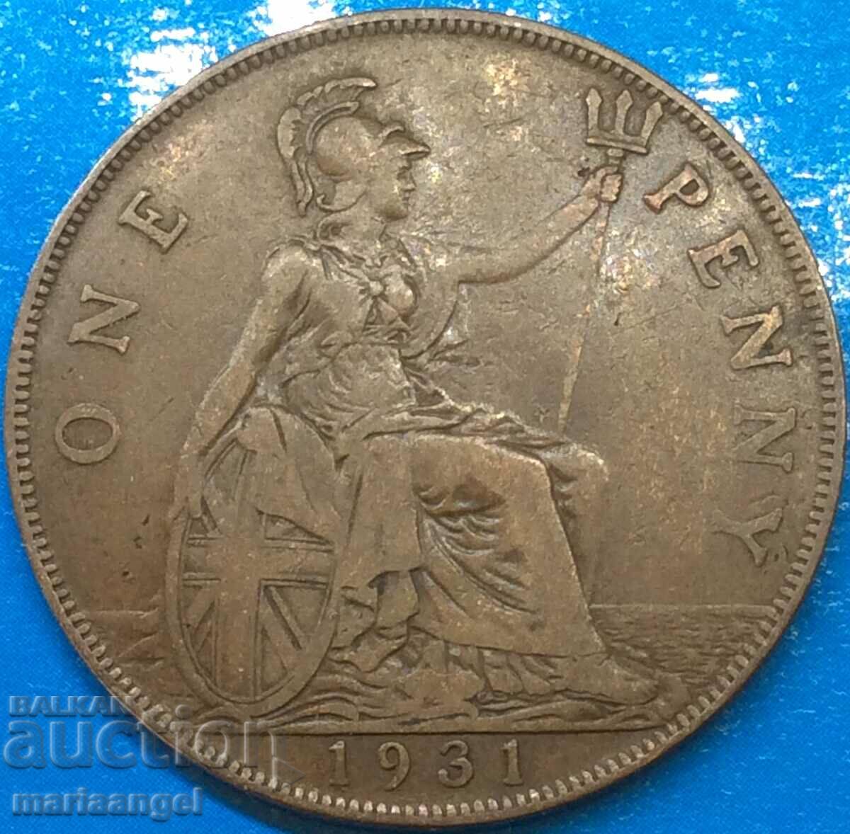 Great Britain 1 Penny 1931 George V 30mm Bronze