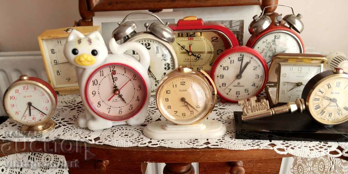 LOTS of alarm clocks, clocks