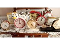 LOTS of alarm clocks, clocks