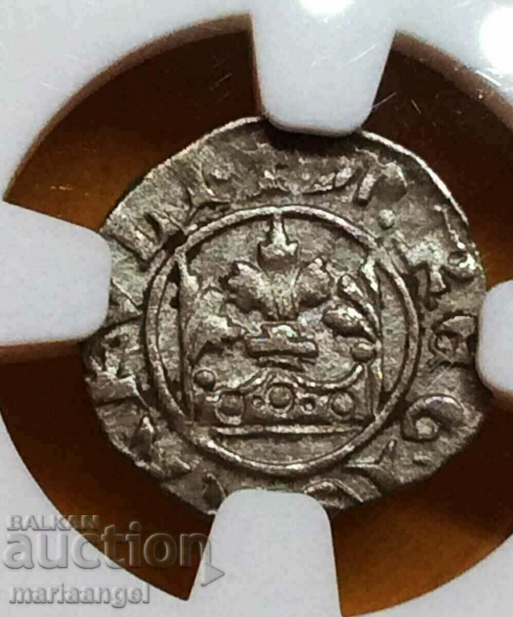 Hungary Carl Robert Denarius NGC AU 58 Silver