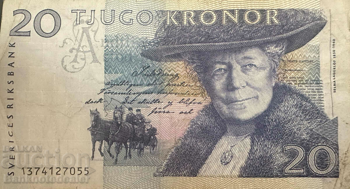 Sweden 20 Kronor 1991 Pick 61a  Ref 7055