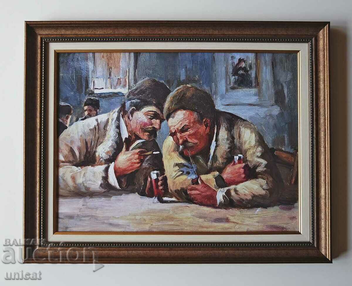 "Friends at the table" picture for tavern, restaurant, living room