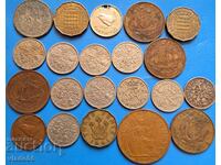 3pence, 6pence, shilling, halfpenny, farthing