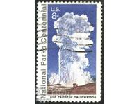 Stamped Old Faithful, Yellowstone Geyser 1972 from USA