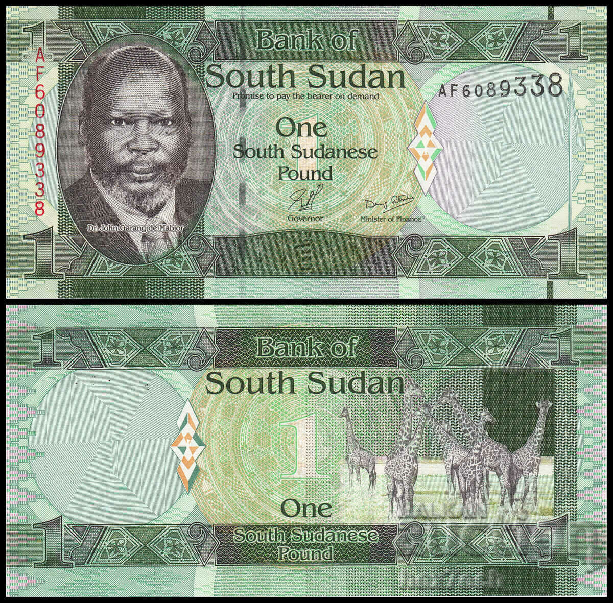 ❤️ ⭐ Sudan de Sud 2011 1 liră UNC nou ⭐ ❤️