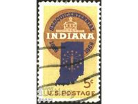 Stamped stamp 150 years Indiana state 1966 from USA