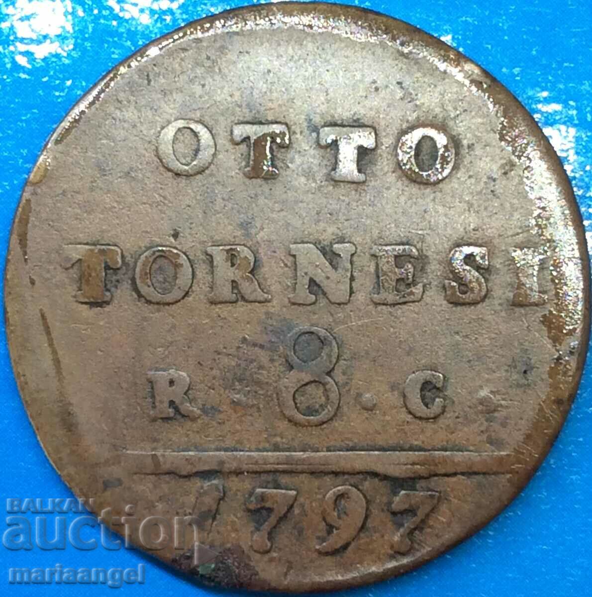 Naples 8 Tornesi 1797 Ιταλία 15,14 g μέλι