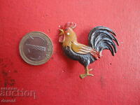 Amazing Enamel Rooster Brooch