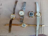 5 gold-plated Russian ladies' watches.