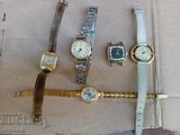 5 gold-plated Russian ladies' watches.