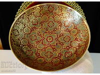 Persian bronze fruit bowl, cellular enamel, marking.