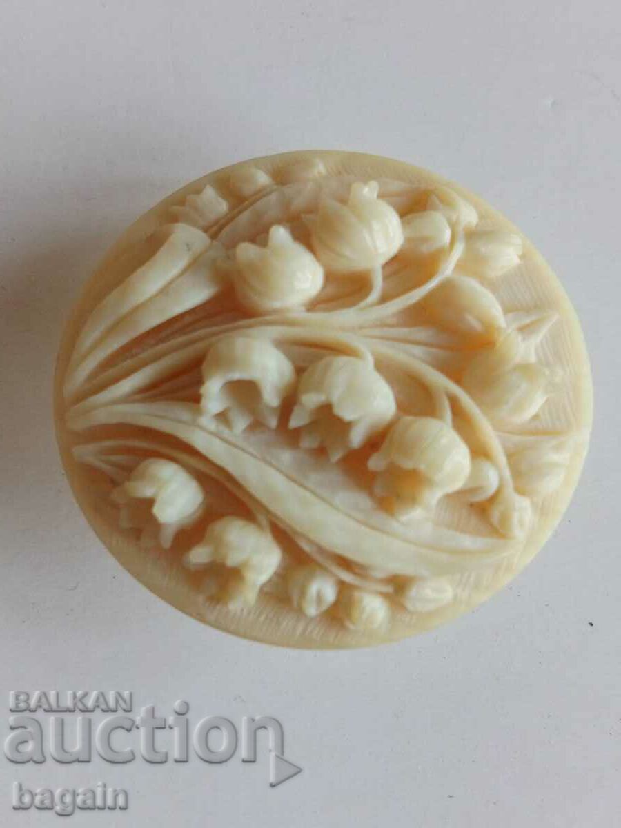 A unique brooch. Ivory.