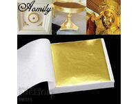 100 pcs. Gold foil, varak 8x8 cm.