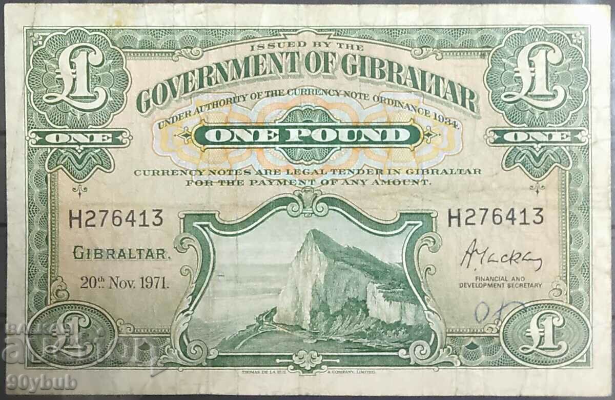 Gibraltar 1971 Bancă de 1 liră