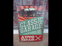 Metal sign car garage classic cars auto repairs