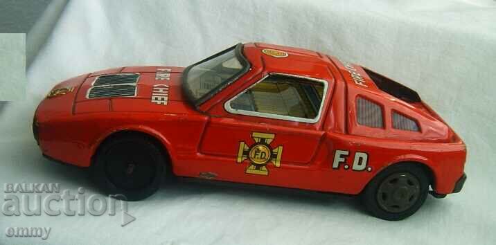 Auction Sheet metal trolley, fire truck - YONE, Japan Auction Sheet metal trolley, fire truck - YONE, Japan