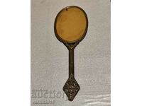 ANTIQUE BRASS HAND LADIES MIRROR