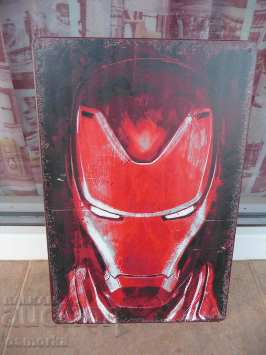 Placa metalica film Iron Man Masca Iron Man Marvel