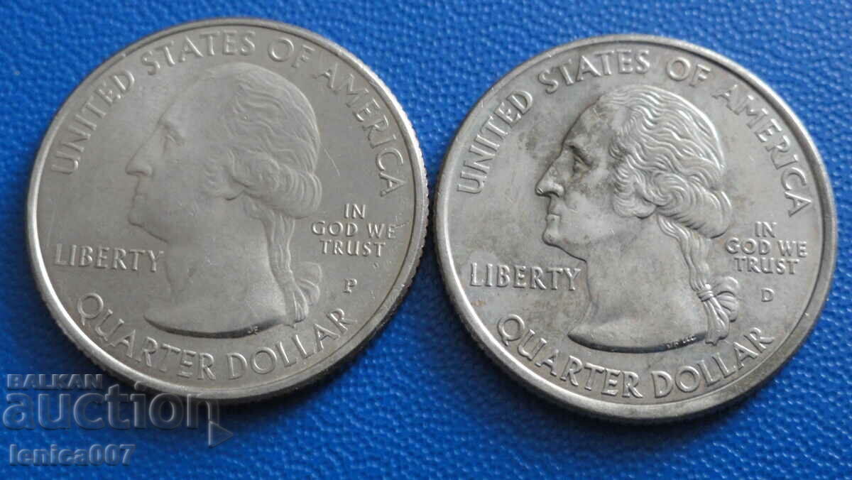 SUA - 25 de cenți (2 bucăți) cu preț € 1.80 | 3.52 BGN SUA - 25 de cenți (2 bucăți) cu preț € 1.80 | 3.52 BGN