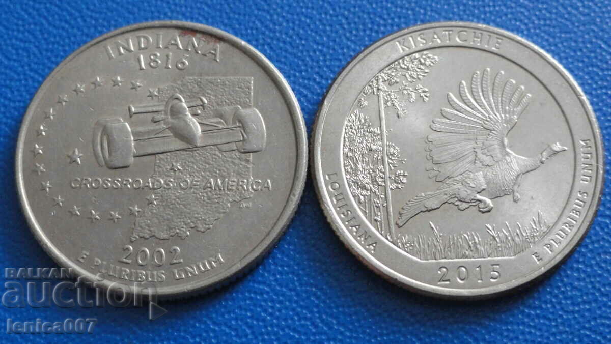 ΗΠΑ - 25 σεντς (2 τεμάχια) 1 ΗΠΑ - 25 σεντς (2 τεμάχια) 1