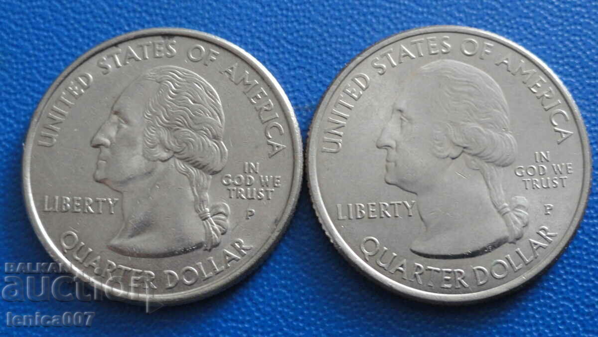 USA - 25 cents (2 pieces) 2 with price 3.60 BGN | € 1.84 USA - 25 cents (2 pieces) 2 with price 3.60 BGN | € 1.84