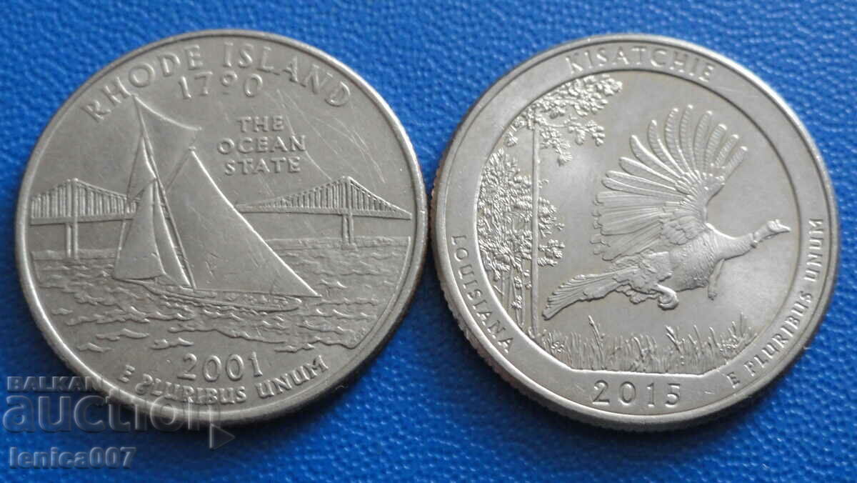 USA - 25 cents (2 pieces) 2 - 5 USA - 25 cents (2 pieces) 2 - 5