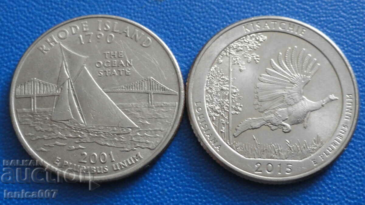 ΗΠΑ - 25 σεντς (2 τεμάχια) 2 ΗΠΑ - 25 σεντς (2 τεμάχια) 2