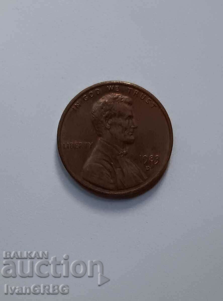 1 Cent 1983 ΗΠΑ 1 Cent 1983 D US Lincoln Coin