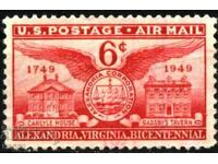 Stamped stamp 200 years Alexandria 1949 from USA