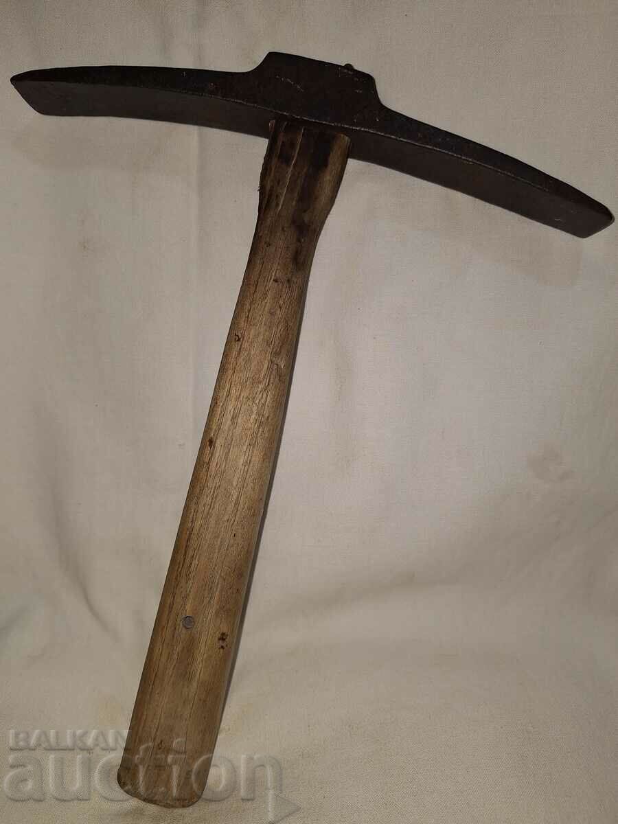 Old brand geological hammer tool pickaxe