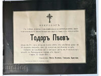 Obituary of Todor Peev, 1904