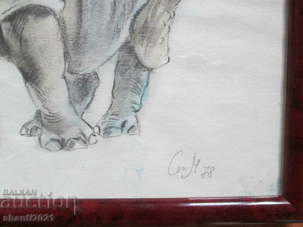 Auction Original painting - pencil, pastel, signature, 32x23cm. Auction Original painting - pencil, pastel, signature, 32x23cm.