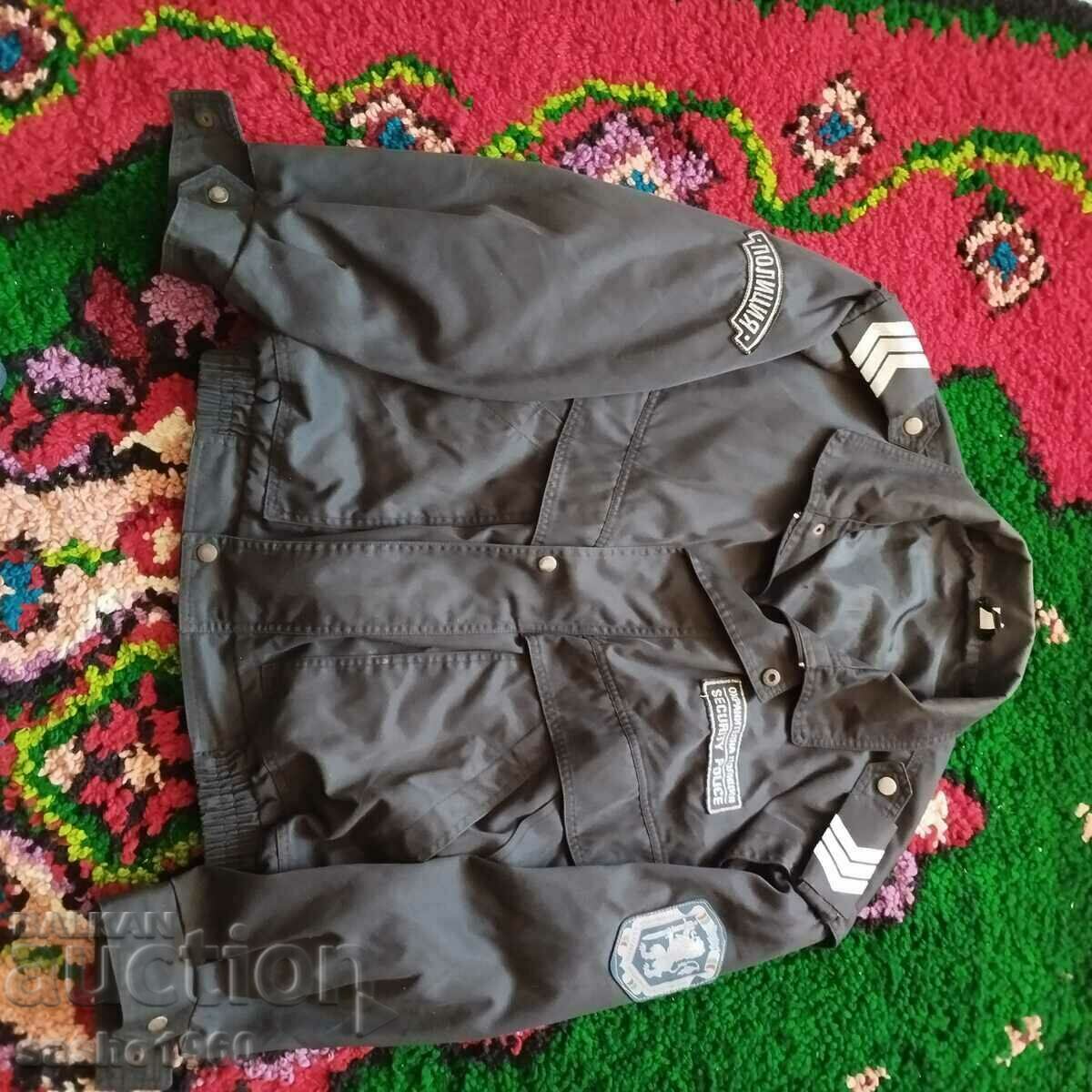 Retro police jacket with the attributes