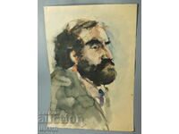 Old Master painting drawing watercolor portrait of a man