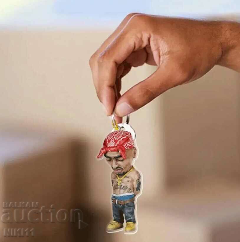 Auction  Tupac Shakur figure, 2Pac Rap figure keychain decoration
