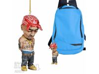 Tupac Shakur figure, 2Pac Rap figure keychain decoration