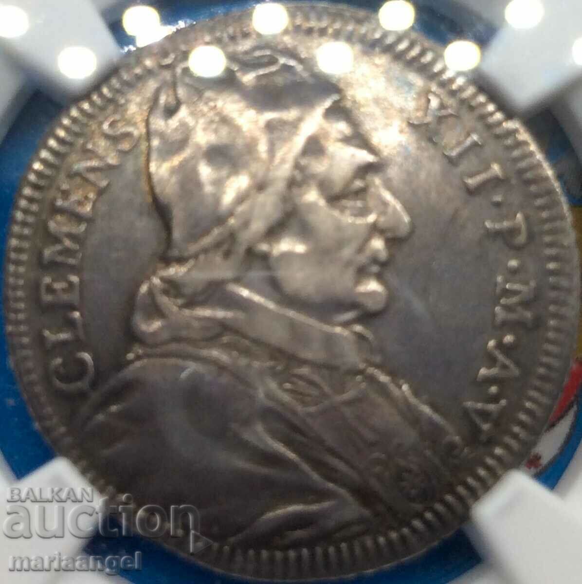 Giulio with the Portrait (Clement XII 1730-1740) NGC XF 40 Vatican