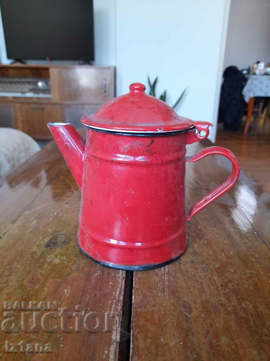 Old enamel teapot