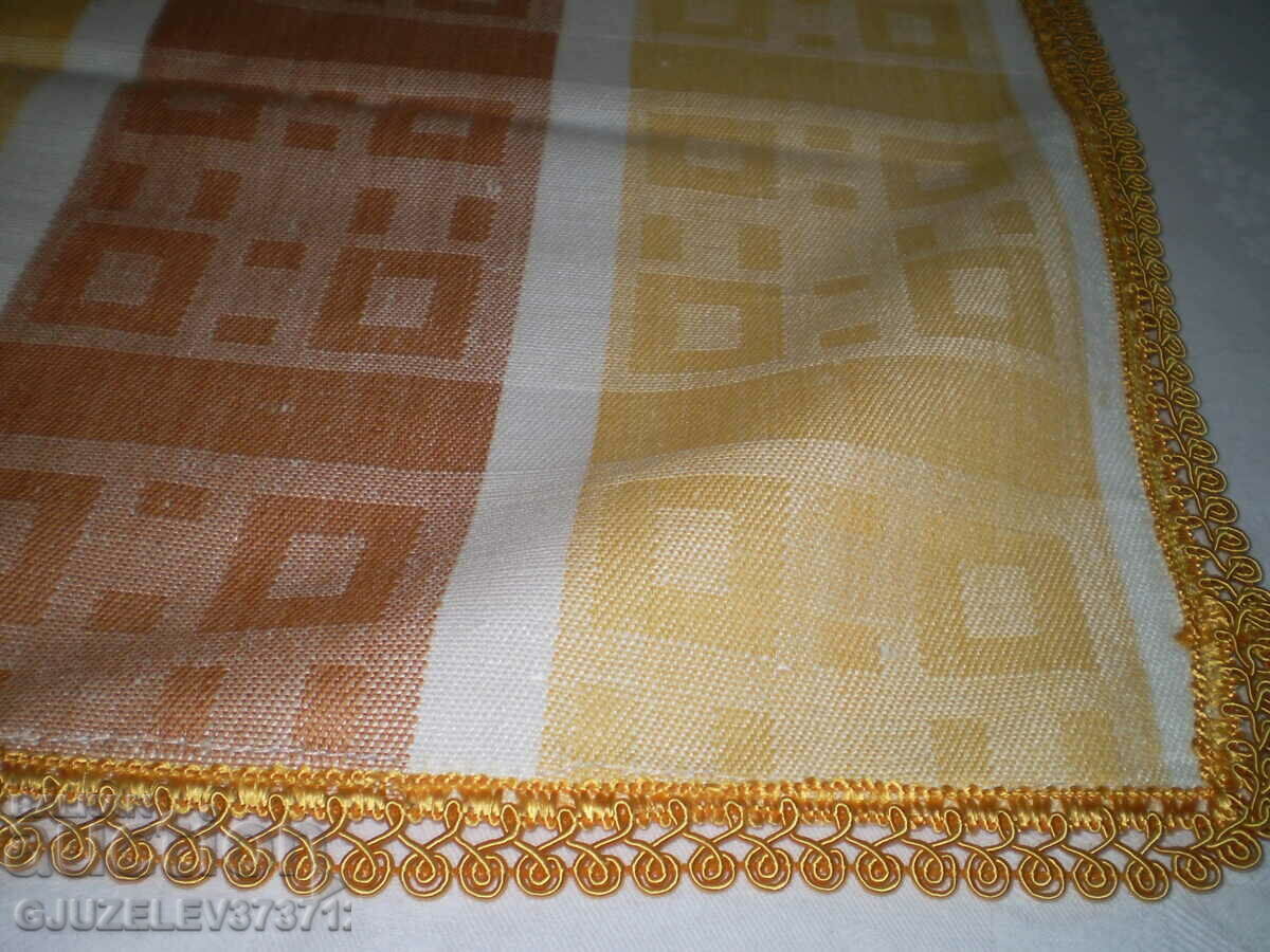 Handwoven finely made multicolored linen tablecloth