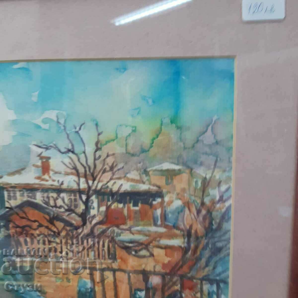 Delivery of "Grass-winter landscape" by Kaloyan Georgiev, watercolor, 21x29.5 cm