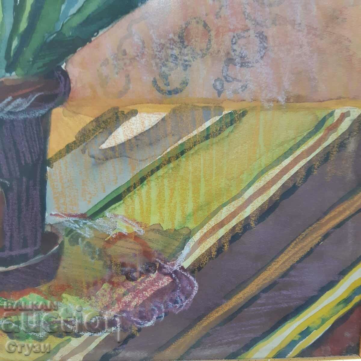 "Flowers" by Z.S. ,watercolor/mixed media, 38 x 42 cm - 5