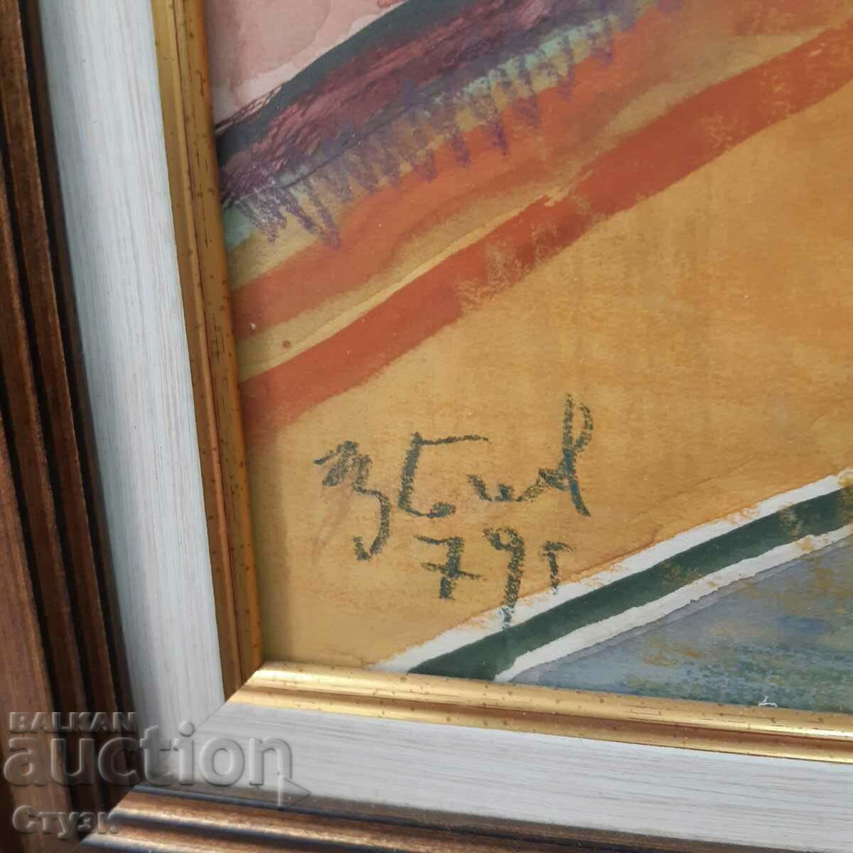 "Цветя" на З.С. ,акварел/смесена техника, 38 х 42 см - 7