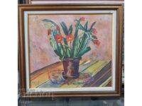 „Flori” de Z.S. ,acuarelă/tehnică mixtă, 38 x 42 cm