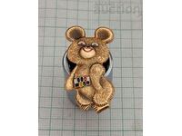 MOSCOW OLYMPICS 1980 MOUSE BEAR BADGE