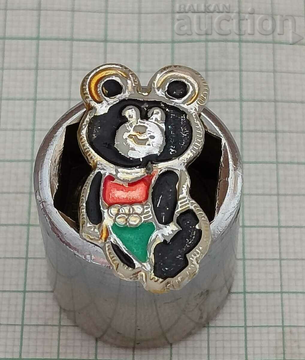 MOSCOW OLYMPICS 1980 MOUSE BEAR BADGE