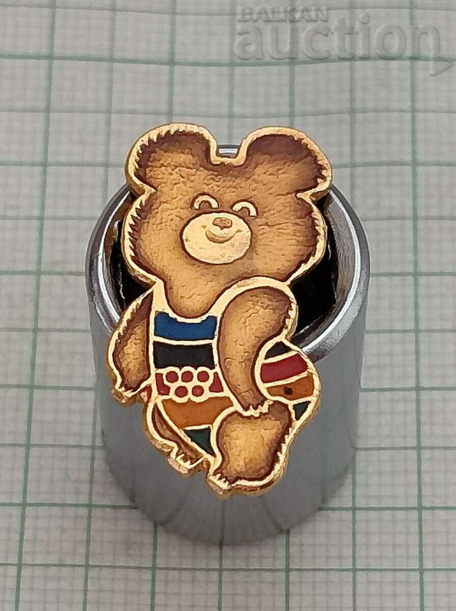 MOSCOW OLYMPICS 1980 MOUSE BEAR BADGE